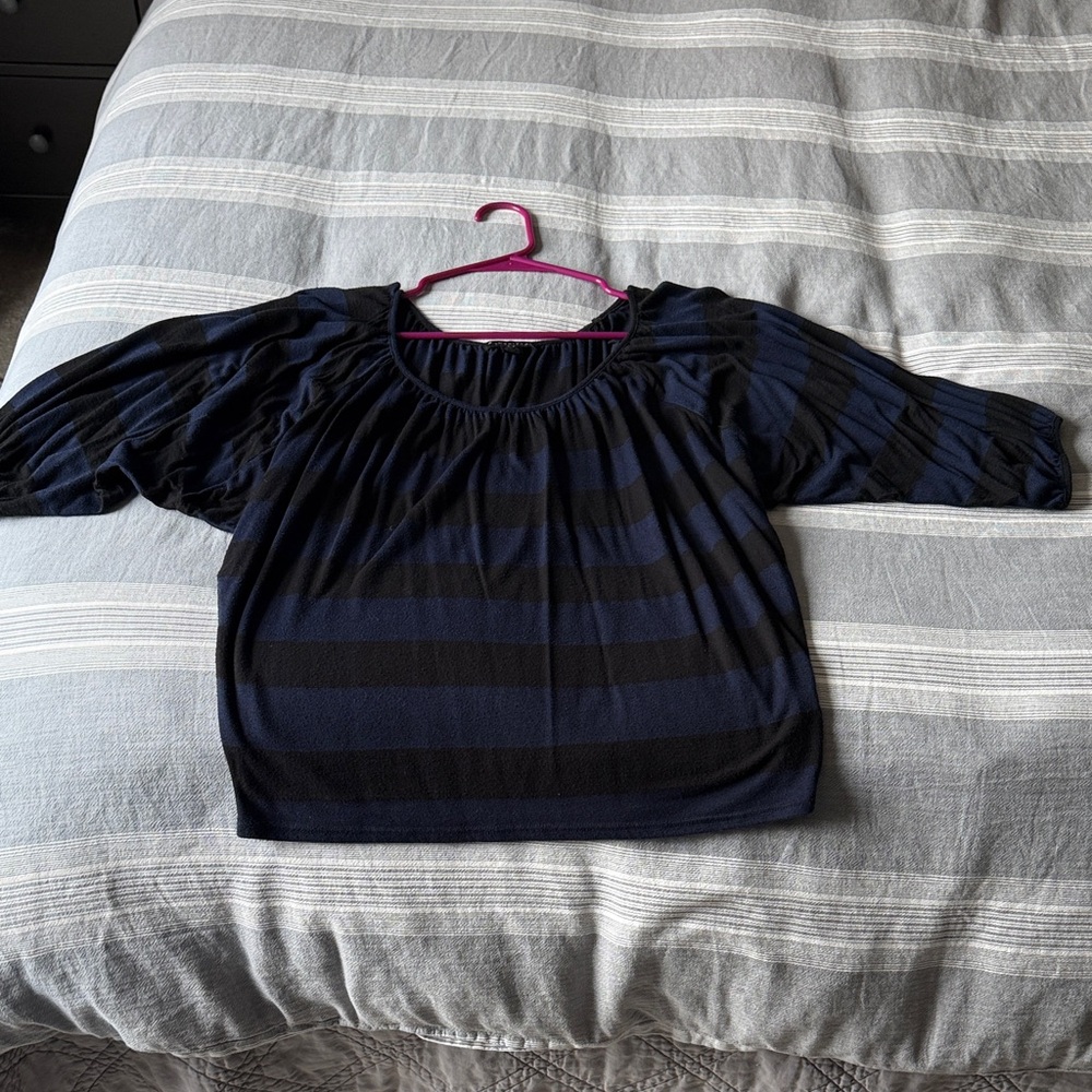 Forever 21 Y2K striped dolman off the shoulder